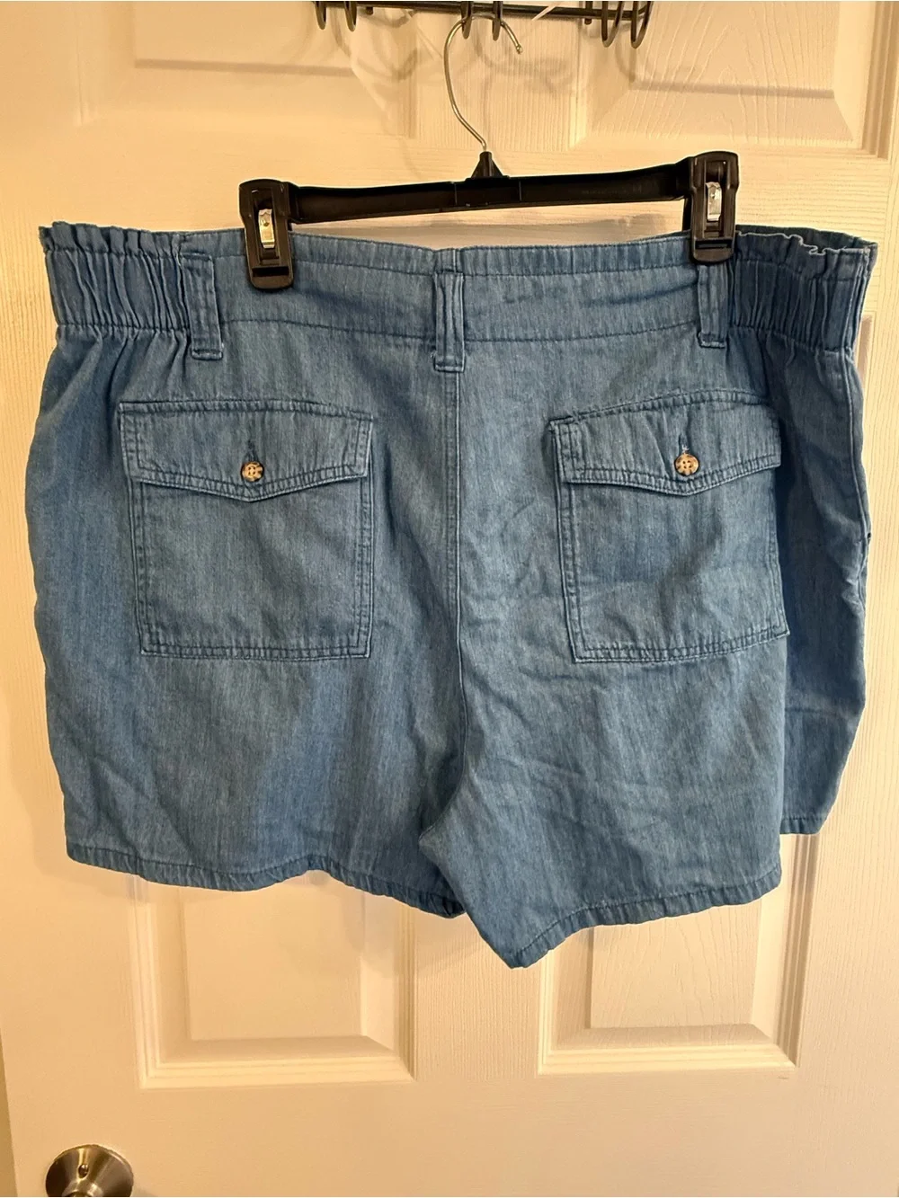 Old Navy Light Blue Denim Elastic-Back Jean Shorts